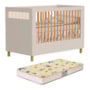 Berço Americano Mini Cama Ollie Areia Fosco com Colchão Supreme - Reller Móveis