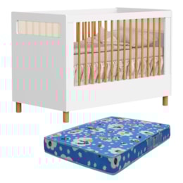 Berço Americano Mini Cama Ollie Branco Fosco com Colchão Baby Physical - Reller Móveis