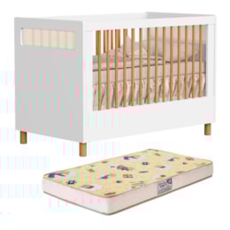 Berço Americano Mini Cama Ollie Branco Fosco com Colchão Supreme - Reller Móveis