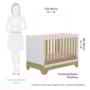 Berço Americano Popy Retrô 3 em 1 Branco Brilho/Amêndoa com Colchão Baby Physical - Móveis Peroba