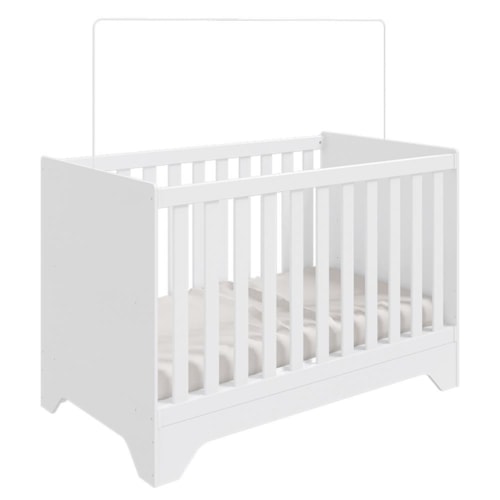 Berço Americano Popy Retrô 3 em 1 Branco Brilho - Móveis Peroba