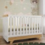 Berço Americano Retrô 2 em 1 Branco Brilho/Amêndoa com Colchão Baby Physical - Móveis Peroba
