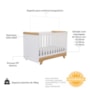 Berço Americano Retrô 2 em 1 Branco Brilho/Amêndoa com Colchão Baby Physical - Móveis Peroba