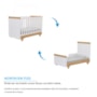 Berço Americano Retrô 2 em 1 Branco Brilho/Amêndoa com Colchão Baby Physical - Móveis Peroba