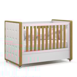 Berço Americano Tutto New Branco Soft/Freijó com Capitonê - Matic Móveis Berço Americano Tutto New Branco Soft/Freijó com Capitonê - Matic Móveis