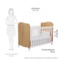 Berço Americano Uli Branco Brilho/Amêndoa com Colchão Baby Physical - Móveis Peroba