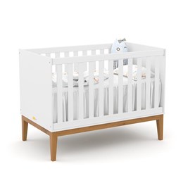 Berço Americano Unique Branco Soft/Eco Wood com Colchão Baby Physical - Matic Móveis 