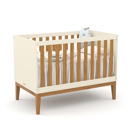 Berço Americano Unique Off White/Freijó/Eco Wood com Colchão Baby Physical - Matic Móveis 