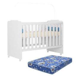 Berço Amore Branco com Colchão Baby Physical - Peternella Móveis Berço Amore Branco com Colchão Baby Physical - Peternella Móveis