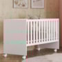 Berço Doce Sonho Reto Branco com Rodízios e Colchão Baby Physical - Qmovi