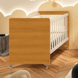 Berço Evolution 4 em 1 Areia Fosco/Savana com Colchão Baby Physical - Reller Móveis