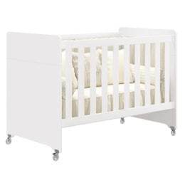 Berço Evolution 4 em 1 Branco Fosco com Colchão para Mini Berço - Reller Móveis