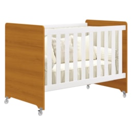 Berço Evolution 4 em 1 Branco Fosco/Savana com Colchão para Mini Berço - Reller Móveis Berço Evolution 4 em 1 Branco Fosco/Savana com Colchão para Mini Berço - Reller Móveis