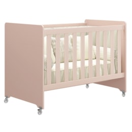 Berço Evolution 4 em 1 Rosa Fosco com Colchão para Mini Berço - Reller Móveis