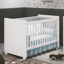 Berço Mel Branco Fosco com Colchão Baby Physical - Reller Móveis Berço Mel Branco Fosco com Colchão Baby Physical - Reller Móveis