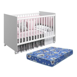 Berço Mel Branco Fosco com Colchão Baby Physical - Reller Móveis Berço Mel Branco Fosco com Colchão Baby Physical - Reller Móveis