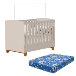 Berço Mini Cama Apolo Areia Fosco com Colchão Physical - Reller Móveis