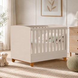 Berço Mini Cama Apolo Areia Fosco com Colchão Supreme - Reller Móveis