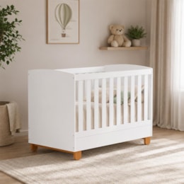 Berço Mini Cama Apolo Branco Fosco com Colchão Physical - Reller Móveis
