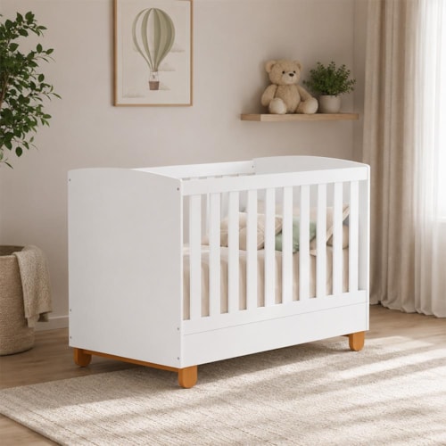 Berço Mini Cama Apolo Branco Fosco com Colchão Physical - Reller Móveis