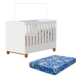 Berço Mini Cama Apolo Branco Fosco com Colchão Physical - Reller Móveis