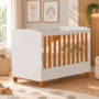 Berço Mini Cama Apolo Branco Fosco/Savana com Colchão Physical - Reller Móveis