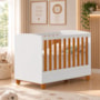 Berço Mini Cama Apolo Branco Fosco/Savana com Colchão Supreme - Reller Móveis
