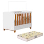 Berço Mini Cama Apolo Branco Fosco/Savana com Colchão Supreme - Reller Móveis