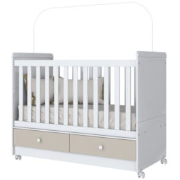 Berço Mini Cama Aquarela Branco/Cristal - Móveis Henn Berço Mini Cama Aquarela Branco/Cristal - Móveis Henn