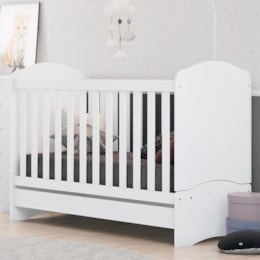 Berço Mini Cama Bala de Menta Branco com Colchão - Móveis Henn   Berço Mini Cama Bala de Menta Branco com Colchão - Móveis Henn