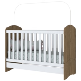 Berço Mini Cama Bala de Menta Rústico/Branco - Móveis Henn Berço Mini Cama Bala de Menta Rústico/Branco - Móveis Henn