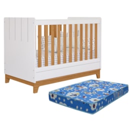 Berço Mini Cama Biscoito Branco/Nature com Colchão Physical - Permóbili Baby Berço Mini Cama Biscoito Branco/Nature com Colchão Physical - Permóbili Baby