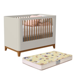 Berço Mini Cama Boom Plus Classic Areia Fosco com Colchão Supreme - Reller Móveis Berço Mini Cama Boom Plus Classic Areia Fosco com Colchão Supreme - Reller Móveis