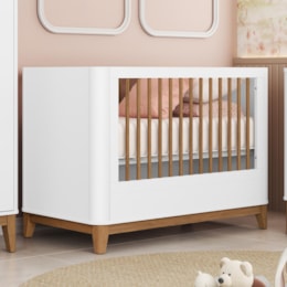 Berço Mini Cama Boom Plus Classic Branco Fosco com Colchão Baby Physical - Reller Móveis