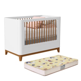Berço Mini Cama Boom Plus Classic Branco Fosco com Colchão Supreme - Reller Móveis Berço Mini Cama Boom Plus Classic Branco Fosco com Colchão Supreme - Reller Móveis