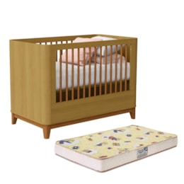 Berço Mini Cama Boom Plus Classic Savana Fosco com Colchão Supreme - Reller Móveis Berço Mini Cama Boom Plus Classic Savana Fosco com Colchão Supreme - Reller Móveis