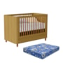 Berço Mini Cama Boom Plus Nordic Savana Fosco com Colchão Baby Physical - Reller Móveis