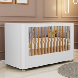 Berço Mini Cama Boom Plus Wheels Branco Fosco com Colchão Supreme - Reller Móveis