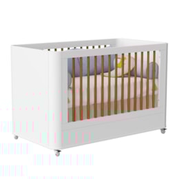 Berço Mini Cama Boom Plus Wheels Branco Fosco - Reller Móveis Berço Mini Cama Boom Plus Wheels Branco Fosco - Reller Móveis