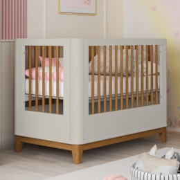 Berço Mini Cama Boom Slim Classic Areia Fosco com Colchão Supreme - Reller Móveis Berço Mini Cama Boom Slim Classic Areia Fosco com Colchão Supreme - Reller Móveis