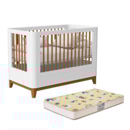 Berço Mini Cama Boom Slim Classic Branco Fosco com Colchão Supreme - Reller Móveis Berço Mini Cama Boom Slim Classic Branco Fosco com Colchão Supreme - Reller Móveis