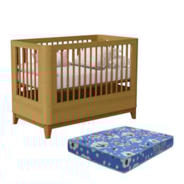 Berço Mini Cama Boom Slim Classic Savana Fosco com Colchão Baby Physical - Reller Móveis Berço Mini Cama Boom Slim Classic Savana Fosco com Colchão Baby Physical - Reller Móveis