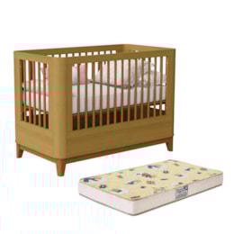 Berço Mini Cama Boom Slim Classic Savana Fosco com Colchão Supreme - Reller Móveis Berço Mini Cama Boom Slim Classic Savana Fosco com Colchão Supreme - Reller Móveis