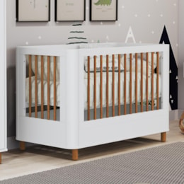 Berço Mini Cama Boom Slim Nordic Branco Fosco com Colchão Baby Physical - Reller Móveis