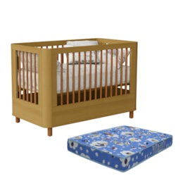 Berço Mini Cama Boom Slim Nordic Savana Fosco com Colchão Baby Physical - Reller Móveis