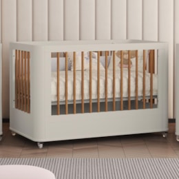 Berço Mini Cama Boom Slim Wheels Areia Fosco - Reller Móveis Berço Mini Cama Boom Slim Wheels Areia Fosco - Reller Móveis