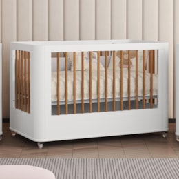 Berço Mini Cama Boom Slim Wheels Branco Fosco - Reller Móveis Berço Mini Cama Boom Slim Wheels Branco Fosco - Reller Móveis