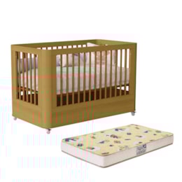 Berço Mini Cama Boom Slim Wheels Savana Fosco com Colchão Supreme - Reller Móveis Berço Mini Cama Boom Slim Wheels Savana Fosco com Colchão Supreme - Reller Móveis