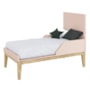 Berço Mini Cama Classic Rosa Fosco com Pés Madeira Natural - Reller Móveis