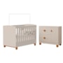 Berço Mini Cama com Cômoda Sapateira 1 Porta e 4 Gavetas Apolo Areia Fosco - Reller Móveis